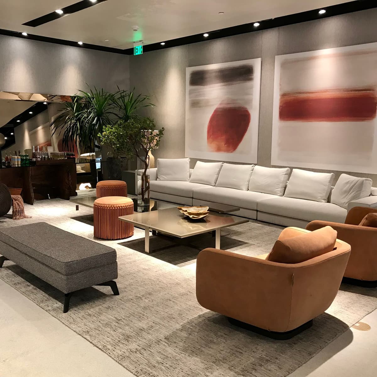 Modern showroom with curated Aja Rugs selection