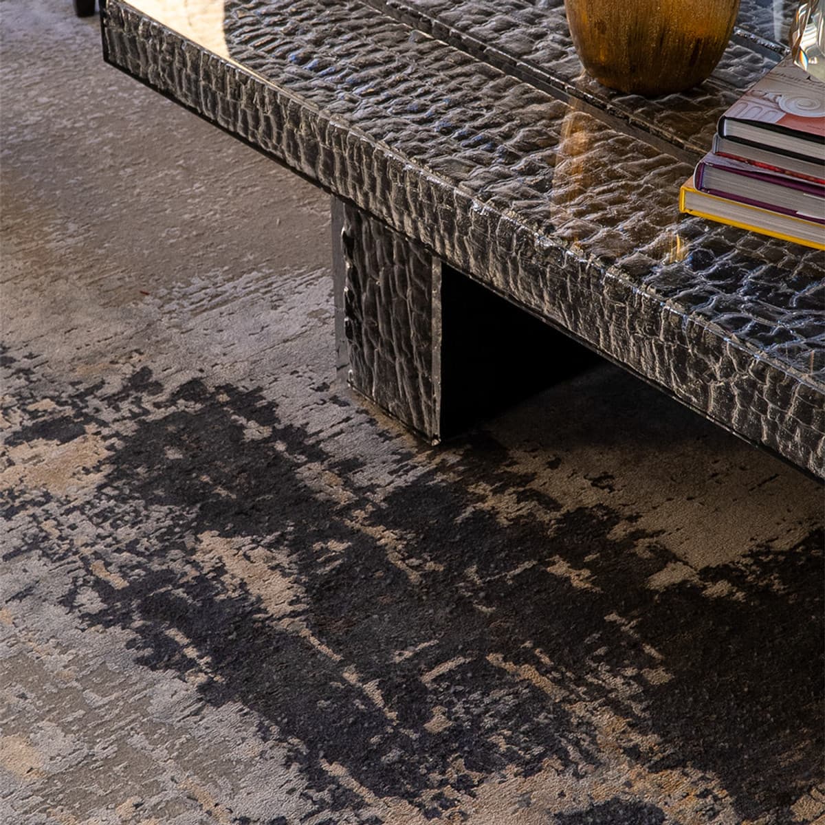 Beautiful interior with hand-knotted rug